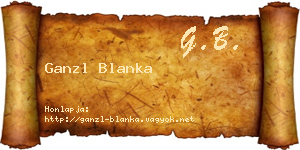 Ganzl Blanka névjegykártya